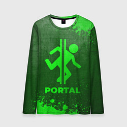 Лонгслив мужской Portal - green gradient, цвет: 3D-принт