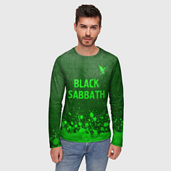 Лонгслив мужской Black Sabbath - green gradient посередине, цвет: 3D-принт — фото 2