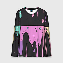 Лонгслив мужской Стекающая краска текстура, цвет: 3D-принт