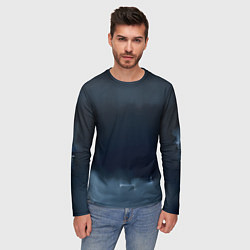 Лонгслив мужской Черные градиенты, цвет: 3D-принт — фото 2
