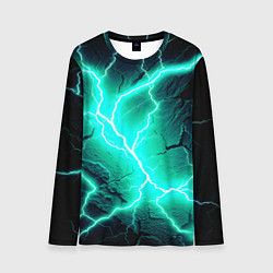 Лонгслив мужской Color light blue black, цвет: 3D-принт