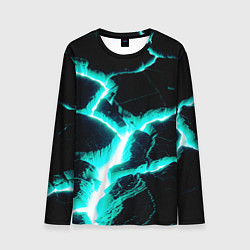 Лонгслив мужской Color light blue black, цвет: 3D-принт