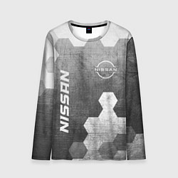 Мужской лонгслив Nissan - grey gradient вертикально