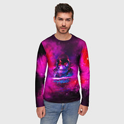 Лонгслив мужской Космонавт в космическом море, цвет: 3D-принт — фото 2