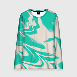 Лонгслив мужской Color white turquoise, цвет: 3D-принт