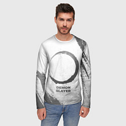 Лонгслив мужской Demon Slayer - white gradient, цвет: 3D-принт — фото 2