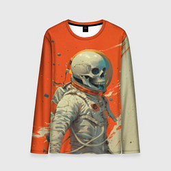 Лонгслив мужской Скелет космонавт и краска на фоне, цвет: 3D-принт