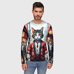 Лонгслив мужской Котики якудза, цвет: 3D-принт — фото 2