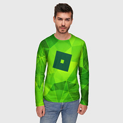 Лонгслив мужской Roblox green poly, цвет: 3D-принт — фото 2