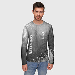 Лонгслив мужской Hellsing - grey gradient вертикально, цвет: 3D-принт — фото 2