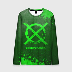 Мужской лонгслив CreepyPasta - green gradient