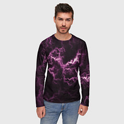 Лонгслив мужской Lightning pink glow, цвет: 3D-принт — фото 2