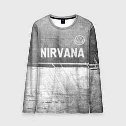 Лонгслив мужской Nirvana - grey gradient посередине, цвет: 3D-принт