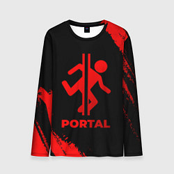 Мужской лонгслив Portal - red gradient