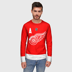 Лонгслив мужской Дацюк Павел - Детройт Ред Уингз, цвет: 3D-принт — фото 2
