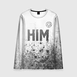 Мужской лонгслив HIM - white gradient посередине