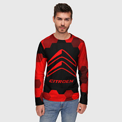 Лонгслив мужской Citroen - red gradient, цвет: 3D-принт — фото 2
