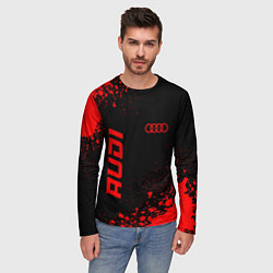 Лонгслив мужской Audi - red gradient вертикально, цвет: 3D-принт — фото 2