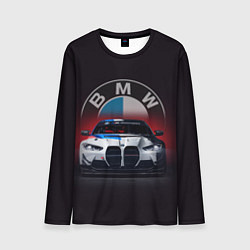 Лонгслив мужской BMW на красном фоне, цвет: 3D-принт