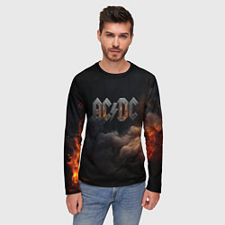 Лонгслив мужской ACDC металлический лого, цвет: 3D-принт — фото 2
