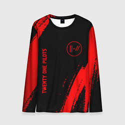 Лонгслив мужской Twenty One Pilots - red gradient вертикально, цвет: 3D-принт