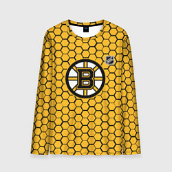 Мужской лонгслив Бостон Брюинз - желтые соты