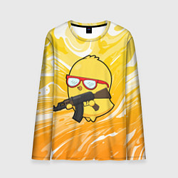 Лонгслив мужской Курица и автомат, цвет: 3D-принт