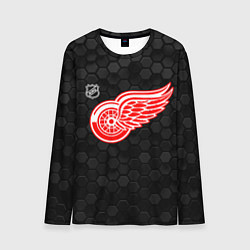 Мужской лонгслив Детройт Ред Уингз - черные соты