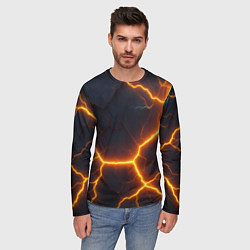 Лонгслив мужской Молнии и черные объемные плиты, цвет: 3D-принт — фото 2