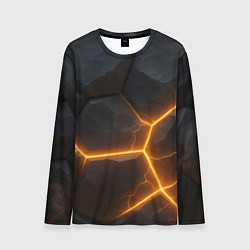 Мужской лонгслив Черные плиты с оранжевой молнией