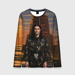 Мужской лонгслив Bones в халате с журавлями