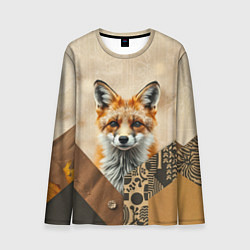 Лонгслив мужской Удивительный рыжий лисёнок, цвет: 3D-принт