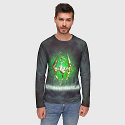 Лонгслив мужской Skyrim gold logo Dragonborn, цвет: 3D-принт — фото 2