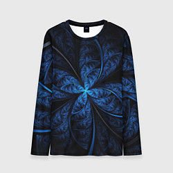 Лонгслив мужской Синий цветок, цвет: 3D-принт