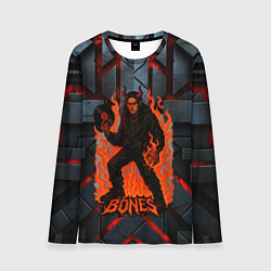 Лонгслив мужской Bones в стиле дьявола с пластинкой, цвет: 3D-принт