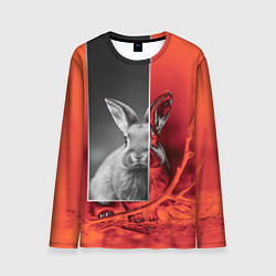Лонгслив мужской Хмурый кролик, цвет: 3D-принт