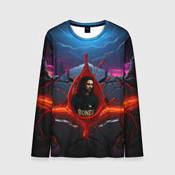 Лонгслив мужской Bones внутри капли, цвет: 3D-принт