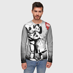 Лонгслив мужской ИИ и девочка с красным шариком, цвет: 3D-принт — фото 2