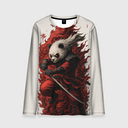 Лонгслив мужской Демоническая панда самурай - нейроарт, цвет: 3D-принт