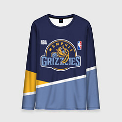 Лонгслив мужской Мемфис Гриззлис - линии, цвет: 3D-принт