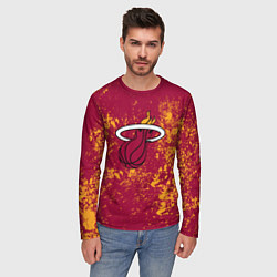 Лонгслив мужской Майами Хит - брызги красок, цвет: 3D-принт — фото 2