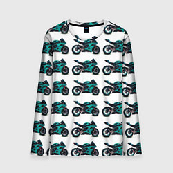 Мужской лонгслив Motorbike light blue