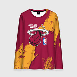 Лонгслив мужской Майами Хит - разлитая краска, цвет: 3D-принт