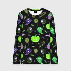 Лонгслив мужской Halloween black pumpkin pattern, цвет: 3D-принт