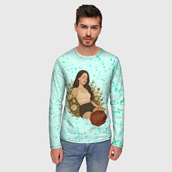 Лонгслив мужской Lana Del Rey сидит в цветах, цвет: 3D-принт — фото 2