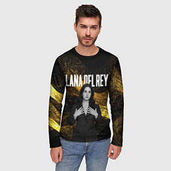 Лонгслив мужской Lana Del Rey в черном платье, цвет: 3D-принт — фото 2