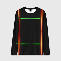 Мужской лонгслив Color black green orange lines