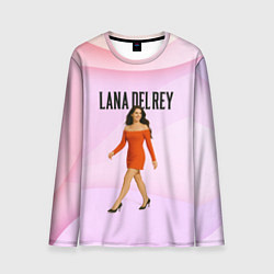 Лонгслив мужской Lana Del Rey - оранжевое платье, цвет: 3D-принт