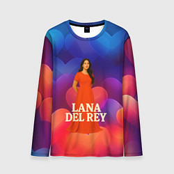 Лонгслив мужской Lana Del Rey на фоне сердечек, цвет: 3D-принт