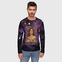 Лонгслив мужской Lana Del Rey в фиолетовых облаках, цвет: 3D-принт — фото 2